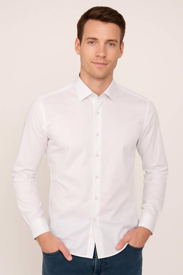 Erkek Slim Fit Damatlık Gömlek - 1