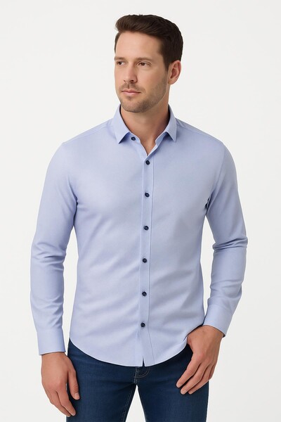 Erkek Slim Fit Gömlek - Thumbnail