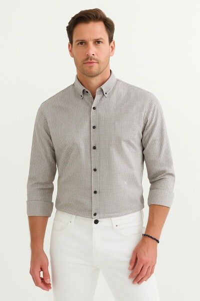 Erkek Slim Fit Gömlek - Thumbnail