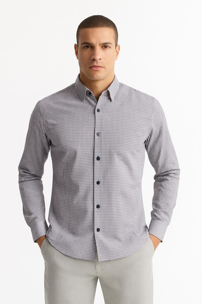 Erkek Slim Fit Gömlek - Thumbnail