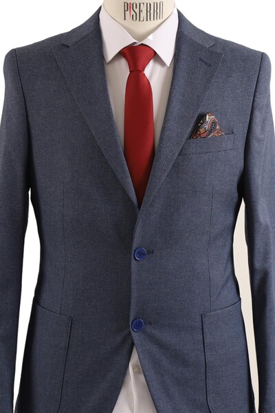 Erkek Tek Ceket Slim Fit - Thumbnail