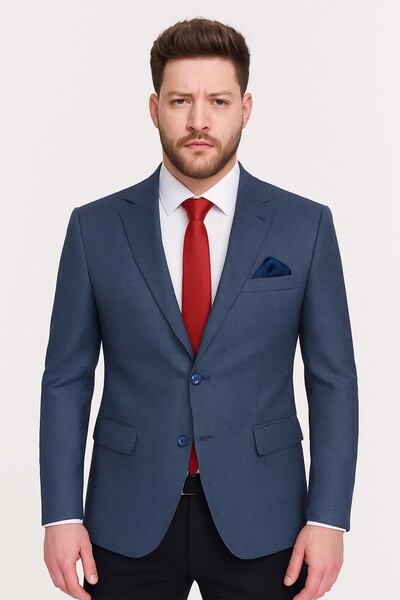 Erkek Tek Ceket Slim Fit - Thumbnail