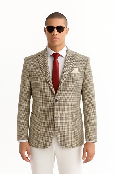 Erkek Tek Ceket Slim Fit - Thumbnail