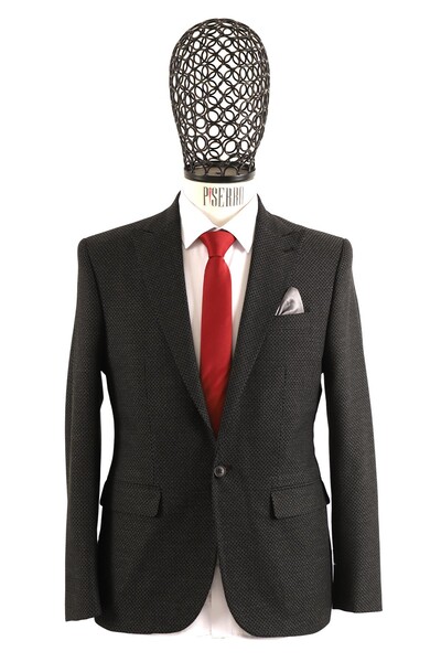Erkek Tek Ceket Slim Fit - Thumbnail