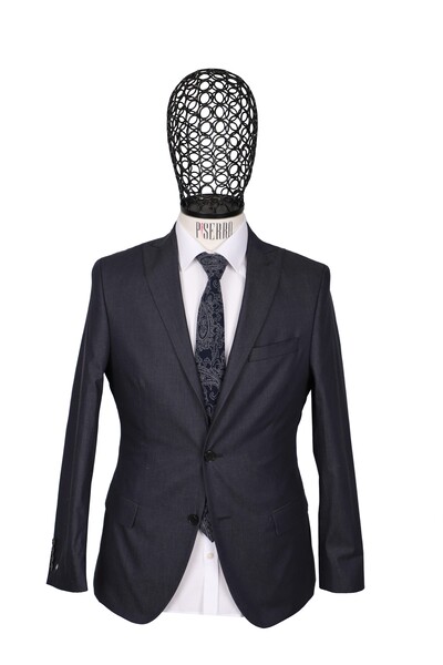 Slim Fit Pamuklu Gri Takım Elbise - Thumbnail