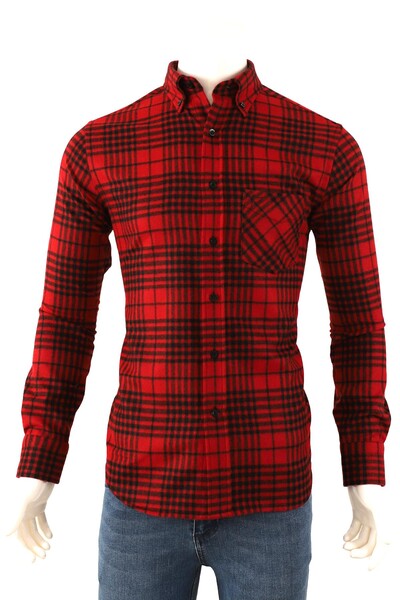 Kareli Regular fit Erkek Oduncu Gömleği - Thumbnail