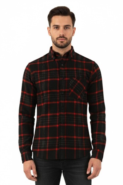 Piserro - Kareli Regular fit Erkek Oduncu Gömleği