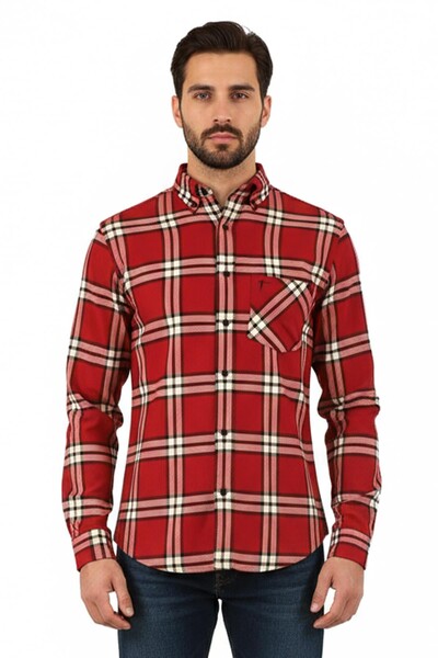 Kareli Regular fit Erkek Oduncu Gömleği - Thumbnail