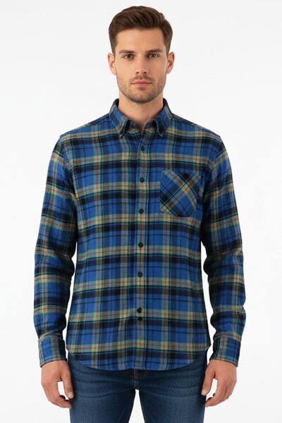 Piserro - Kareli Regular fit Erkek Oduncu Gömleği