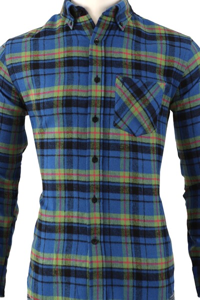 Kareli Regular fit Erkek Oduncu Gömleği - Thumbnail