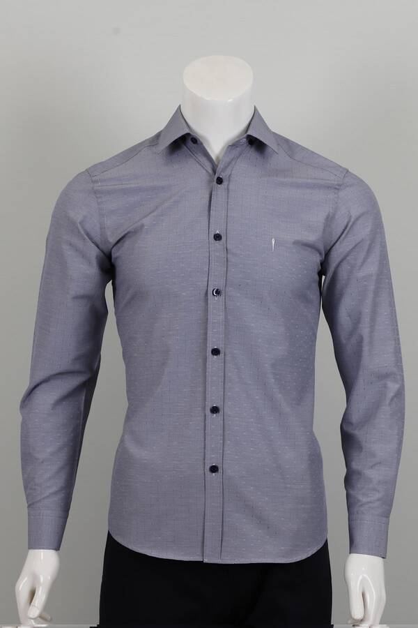 Uzun Kol Slim Fit Desenli Gömlek
