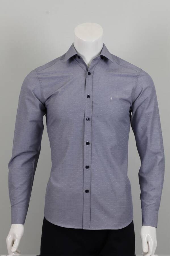 Uzun Kol Slim Fit Desenli Gömlek