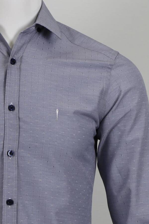 Uzun Kol Slim Fit Desenli Gömlek
