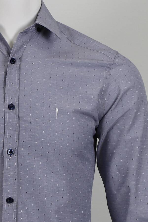 Uzun Kol Slim Fit Desenli Gömlek