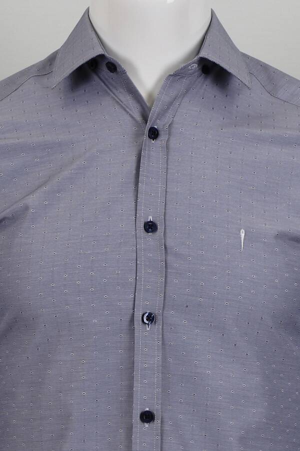 Uzun Kol Slim Fit Desenli Gömlek