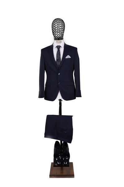 Piserro - Slim Fit Lacivert Takım Elbise