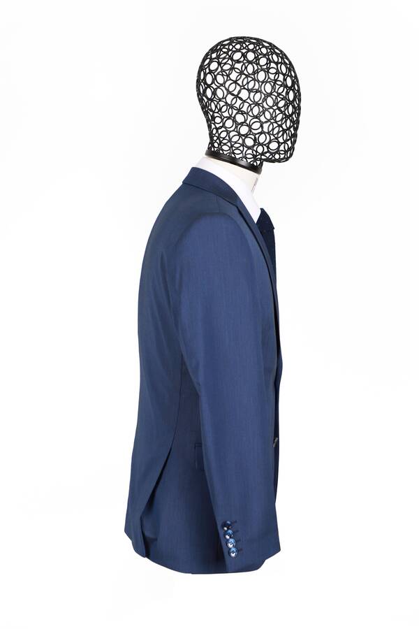 Slim Fit Parlament Mavisi Takım Elbise