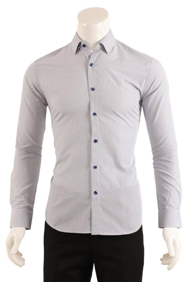 Slim Fit Erkek Gömlek - 1