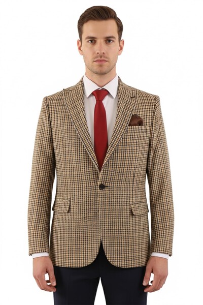 Slim Fit Erkek Tek Ceket - Thumbnail