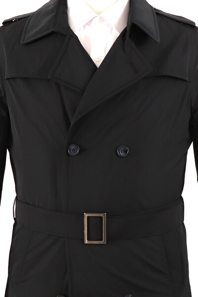 Erkek Slim Fit Trençkot - Thumbnail