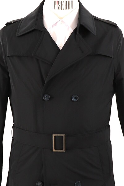 Erkek Slim Fit Trençkot - Thumbnail