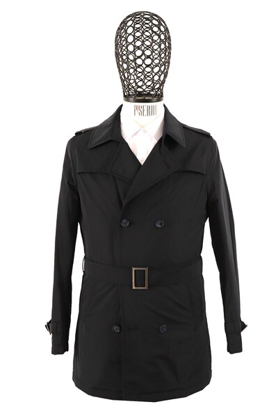 Erkek Slim Fit Trençkot - Thumbnail