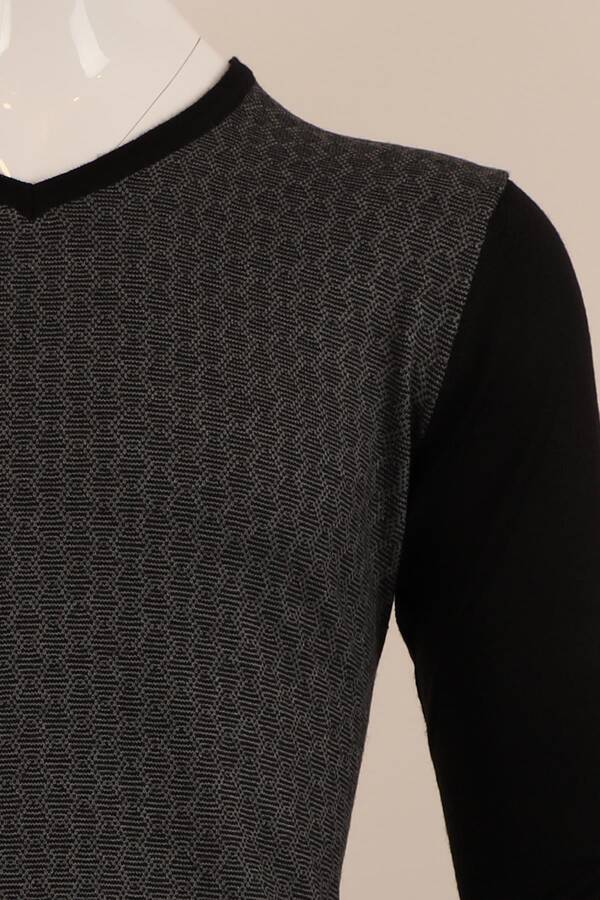 Slim Fit Yünlü Desenli Spor Triko