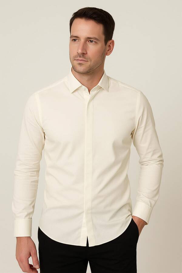 Uzun Kol Slim Fit Damatlık Gömlek