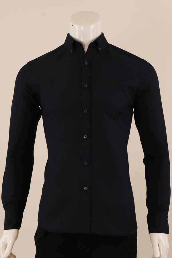 Uzun Kol Slim Fit Desenli Gömlek