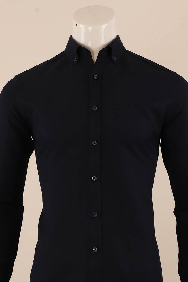 Uzun Kol Slim Fit Desenli Gömlek