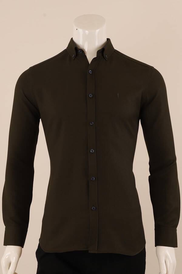 Uzun Kol Slim Fit Desenli Gömlek