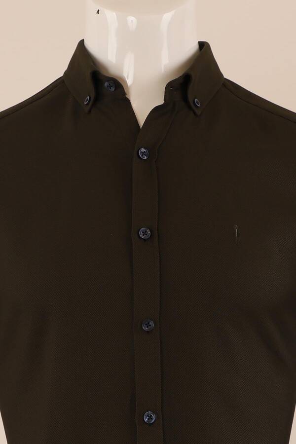Uzun Kol Slim Fit Desenli Gömlek