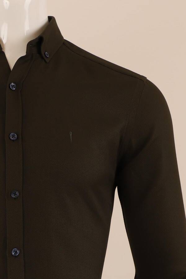 Uzun Kol Slim Fit Desenli Gömlek