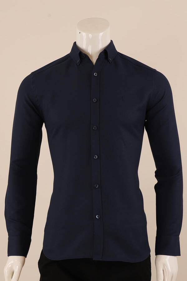 Uzun Kol Slim Fit Desenli Gömlek