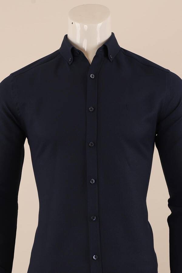 Uzun Kol Slim Fit Desenli Gömlek