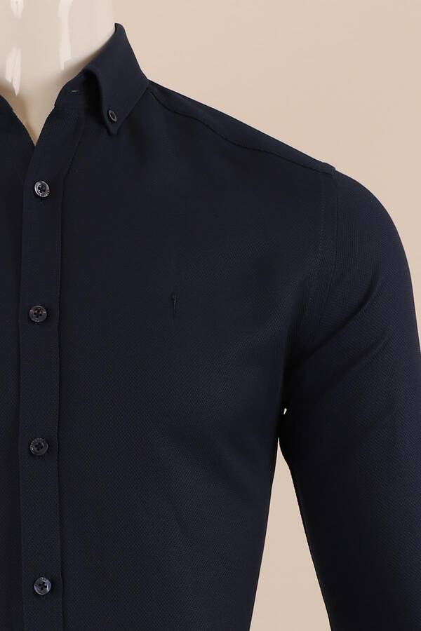 Uzun Kol Slim Fit Desenli Gömlek
