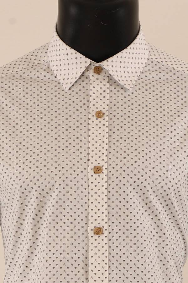 Uzun Kol Slim Fit Desenli Gömlek