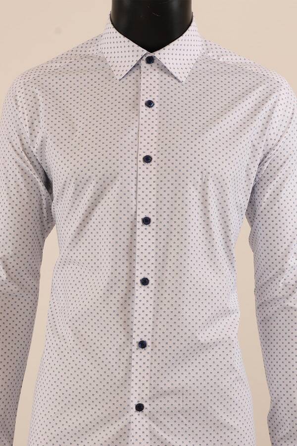 Uzun Kol Slim Fit Desenli Gömlek