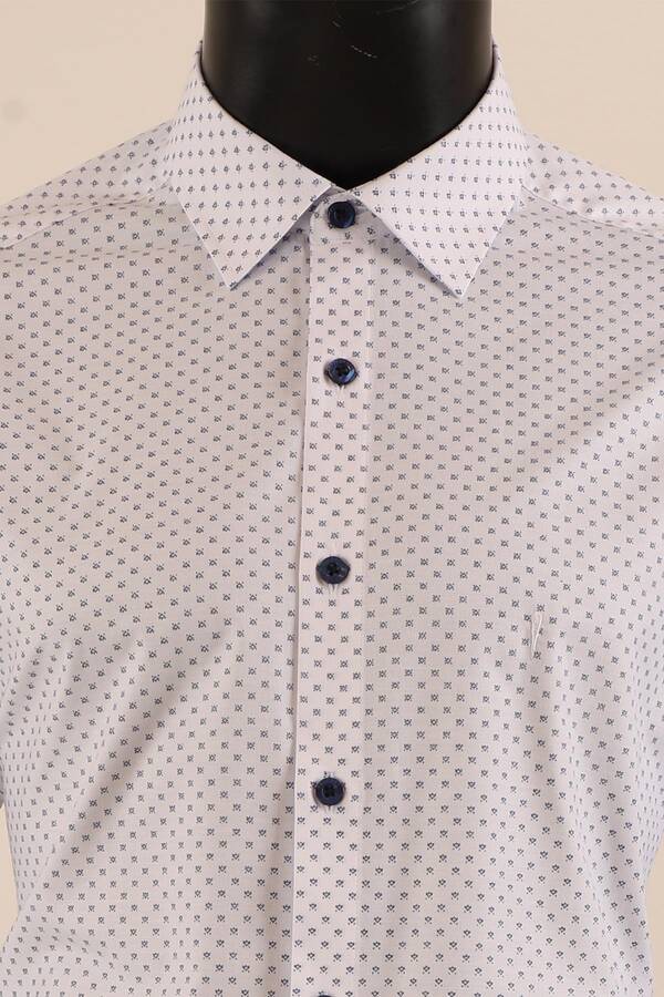 Uzun Kol Slim Fit Desenli Gömlek