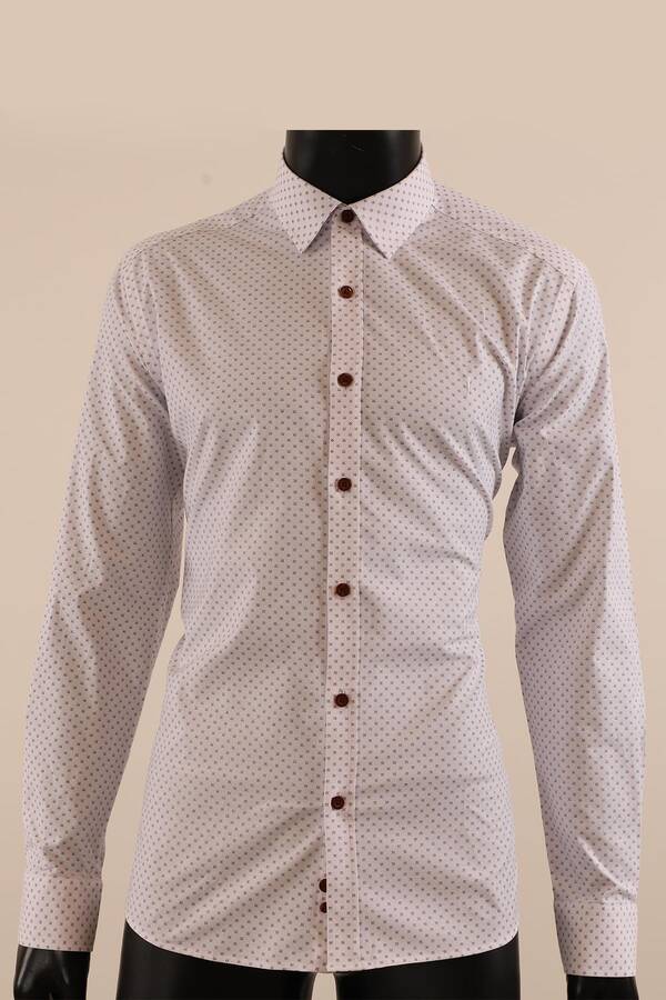 Uzun Kol Slim Fit Desenli Gömlek