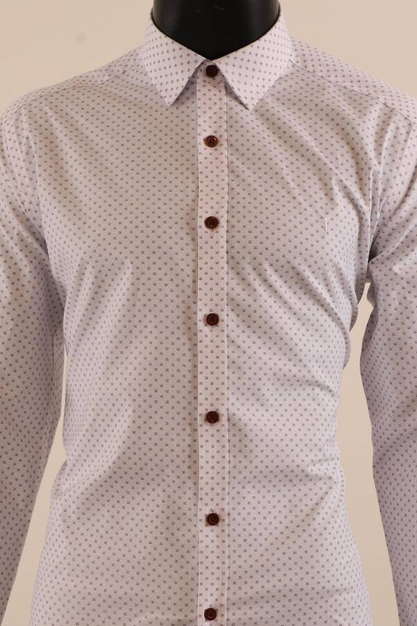 Uzun Kol Slim Fit Desenli Gömlek