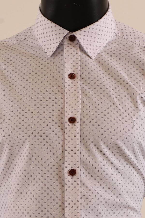 Uzun Kol Slim Fit Desenli Gömlek