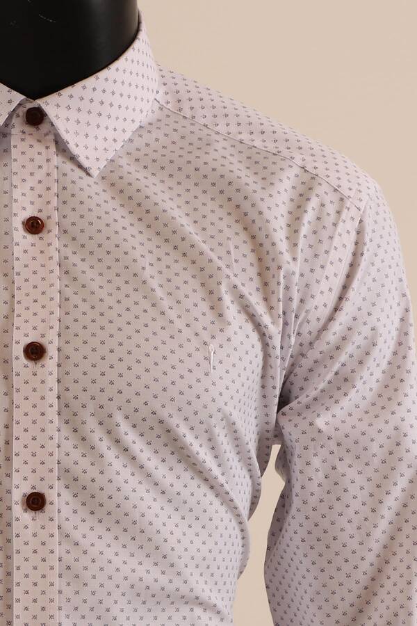 Uzun Kol Slim Fit Desenli Gömlek