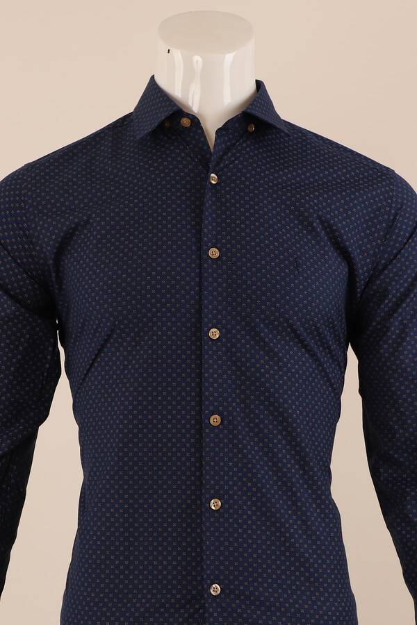 Uzun Kol Slim Fit Desenli Gömlek