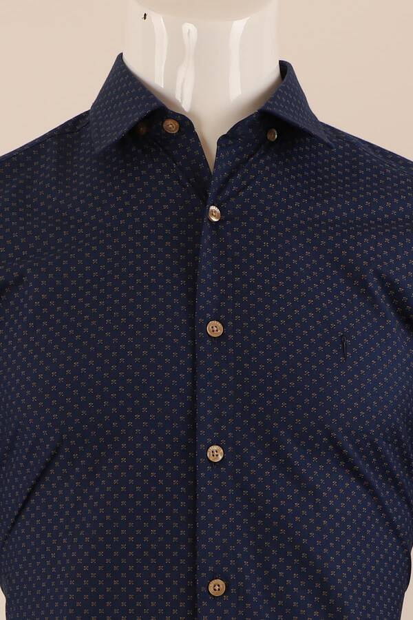 Uzun Kol Slim Fit Desenli Gömlek