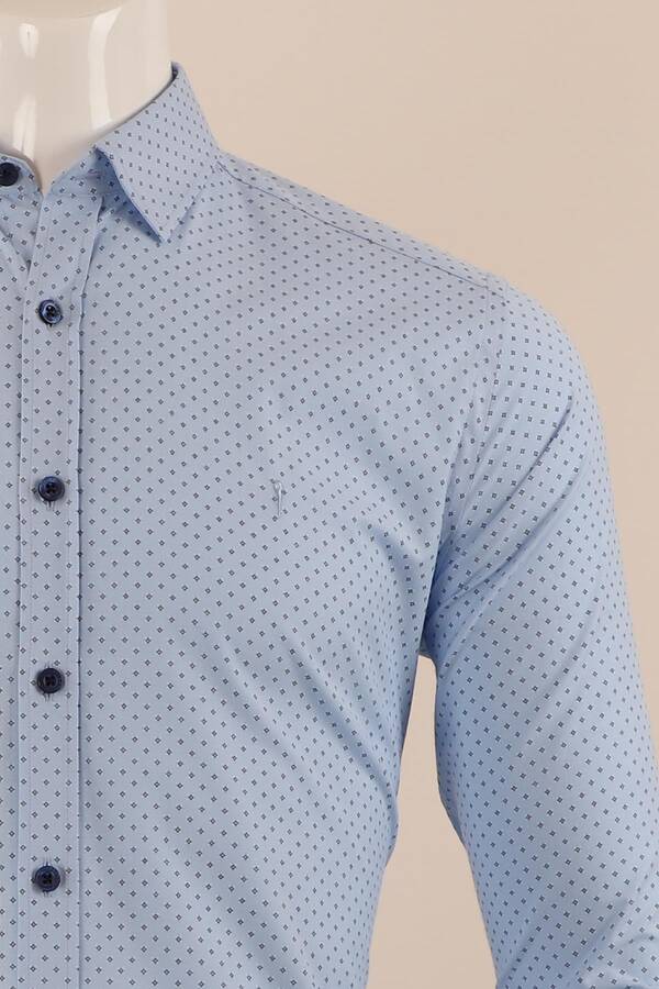 Uzun Kol Slim Fit Desenli Gömlek