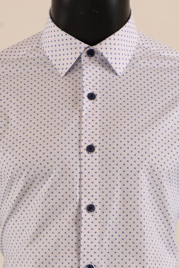 Uzun Kol Slim Fit Desenli Gömlek