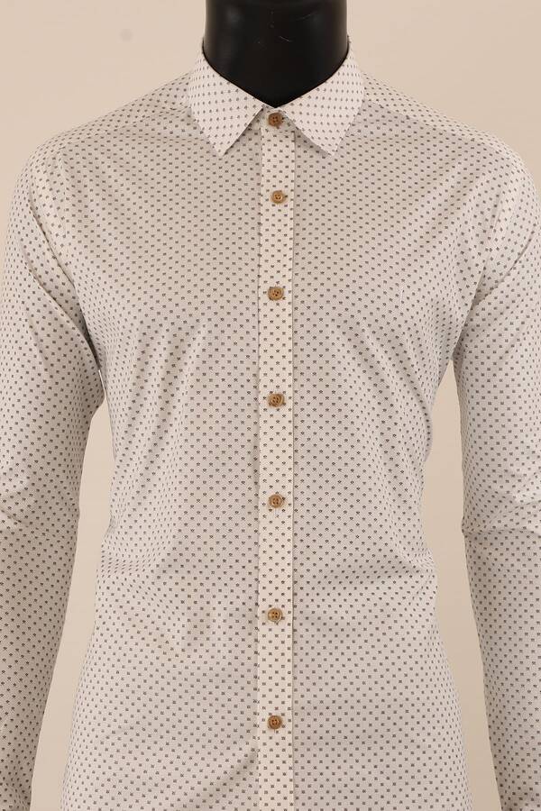 Uzun Kol Slim Fit Desenli Gömlek