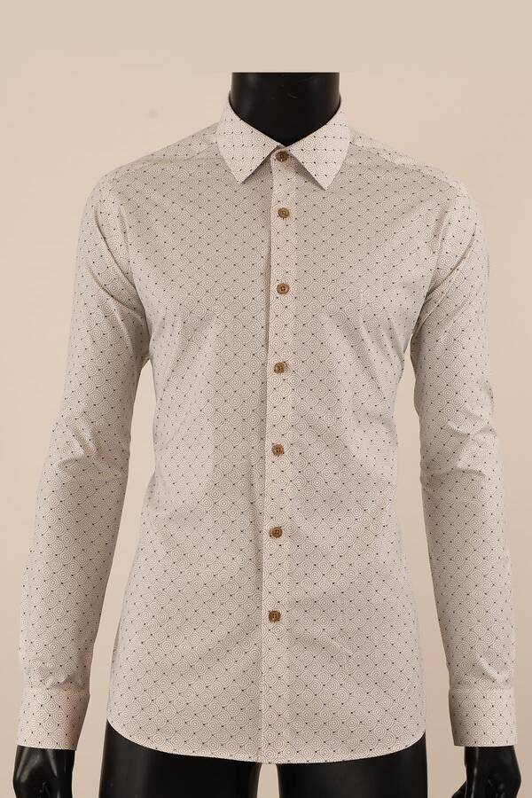 Uzun Kol Slim Fit Desenli Gömlek
