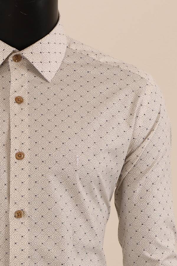 Uzun Kol Slim Fit Desenli Gömlek